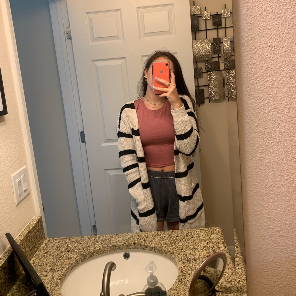 stripped cardigan